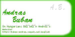 andras buban business card